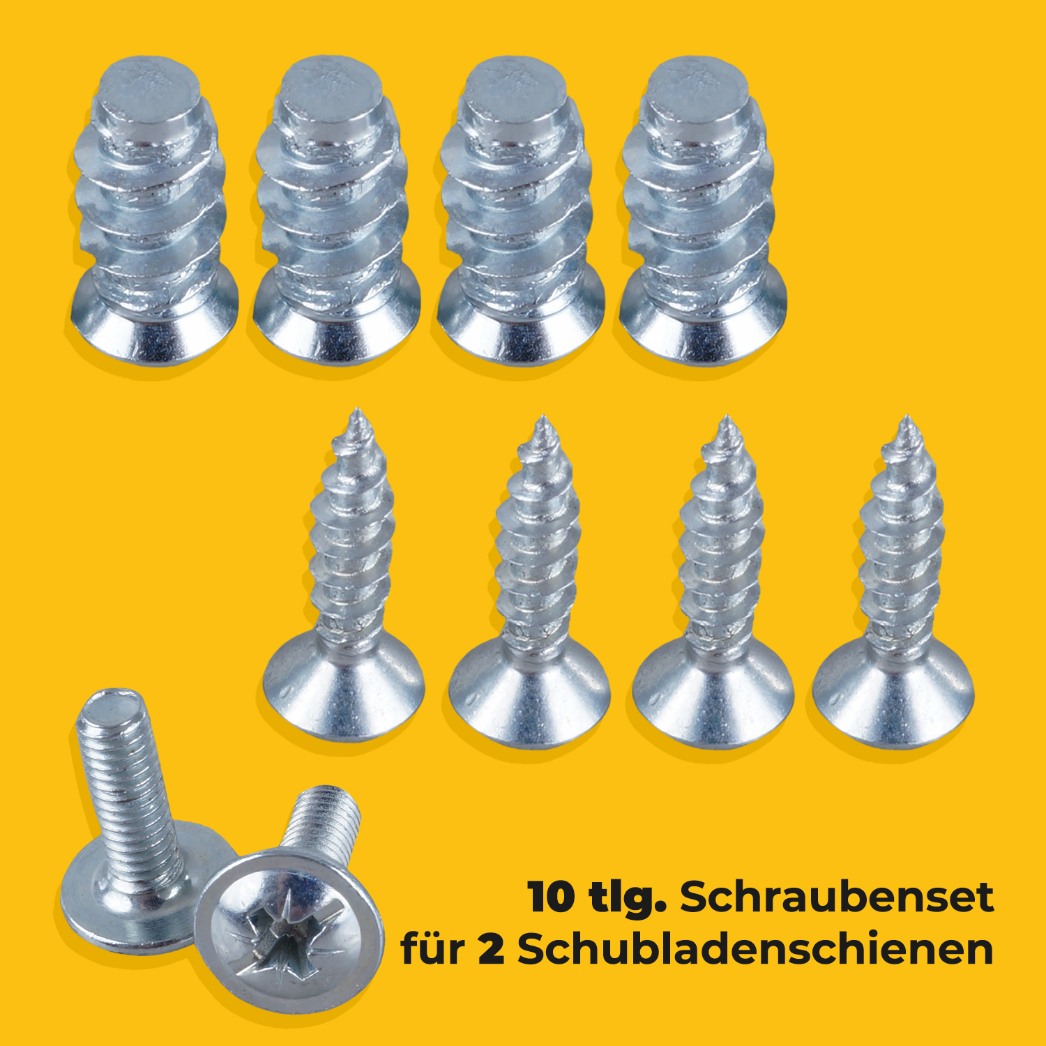 Schraubenset 10 tlg. Schubladenschienen M4 Möbelschrauben Holzschrauben eBay