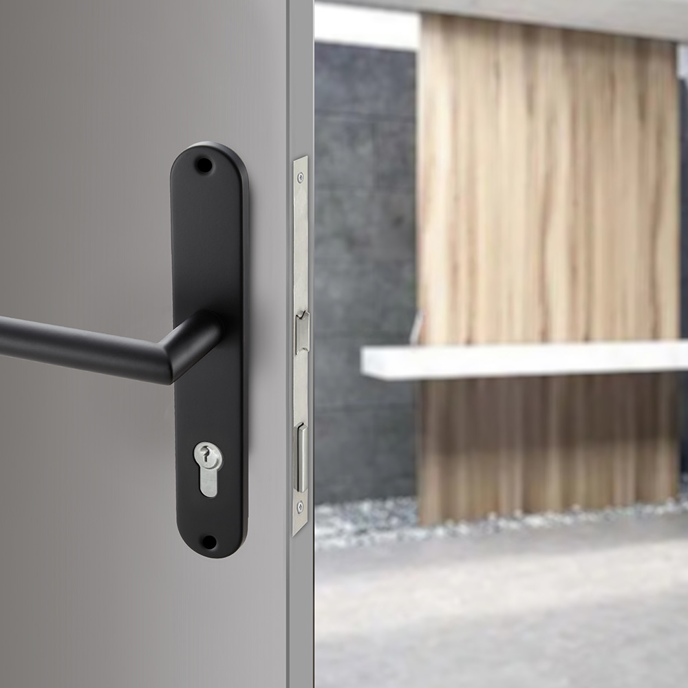 ALSTEN TECH Türgriff U-Form Türklinke Türdrücker Set Mit Langschild-Garnitur Blind