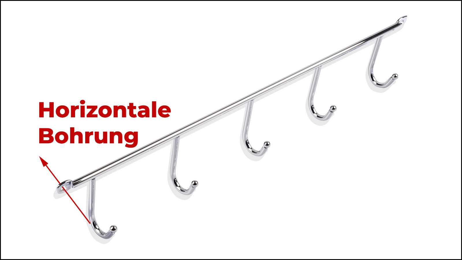 Hakenleiste Unterbauschrank Wandhaken Chrom 400mm Garderobe